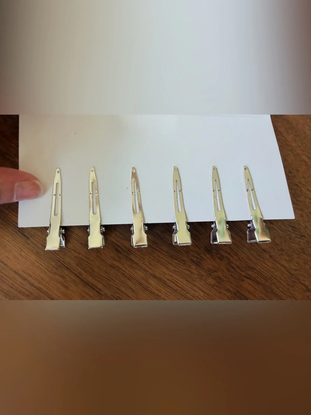 Chanel Beaute Set of 6 Alligator Style Hair Pins, 2 of each Black, Red & Cream.
